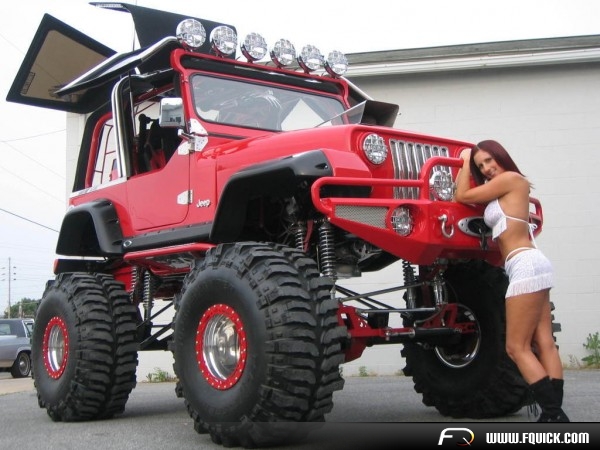Hot Model With Jeep FunyLool. got 4 x 4  got jeep