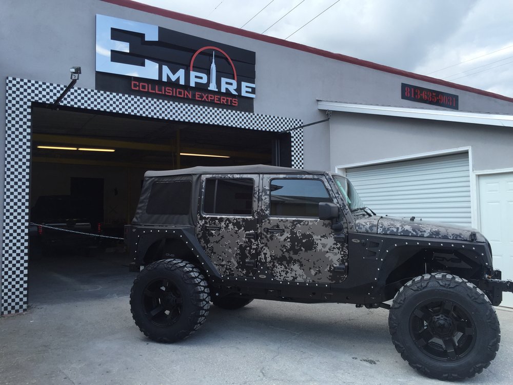Camo Custom Jeep Wrangler  Empire Collision Experts