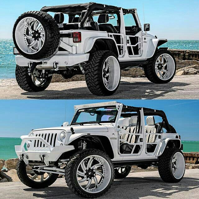 Luxury Custom Wheels Custom Jeep  Badass jeep Custom jeep White …